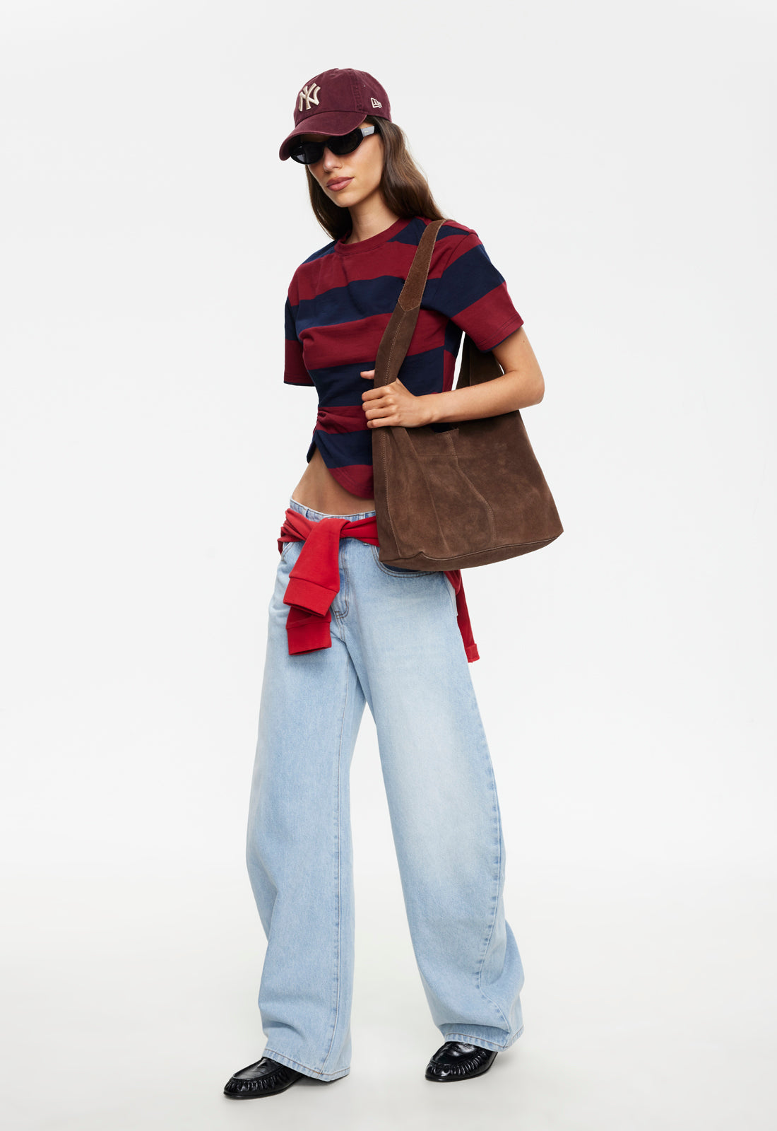 IN TRANSIT TEE - BURGUNDY STRIPE