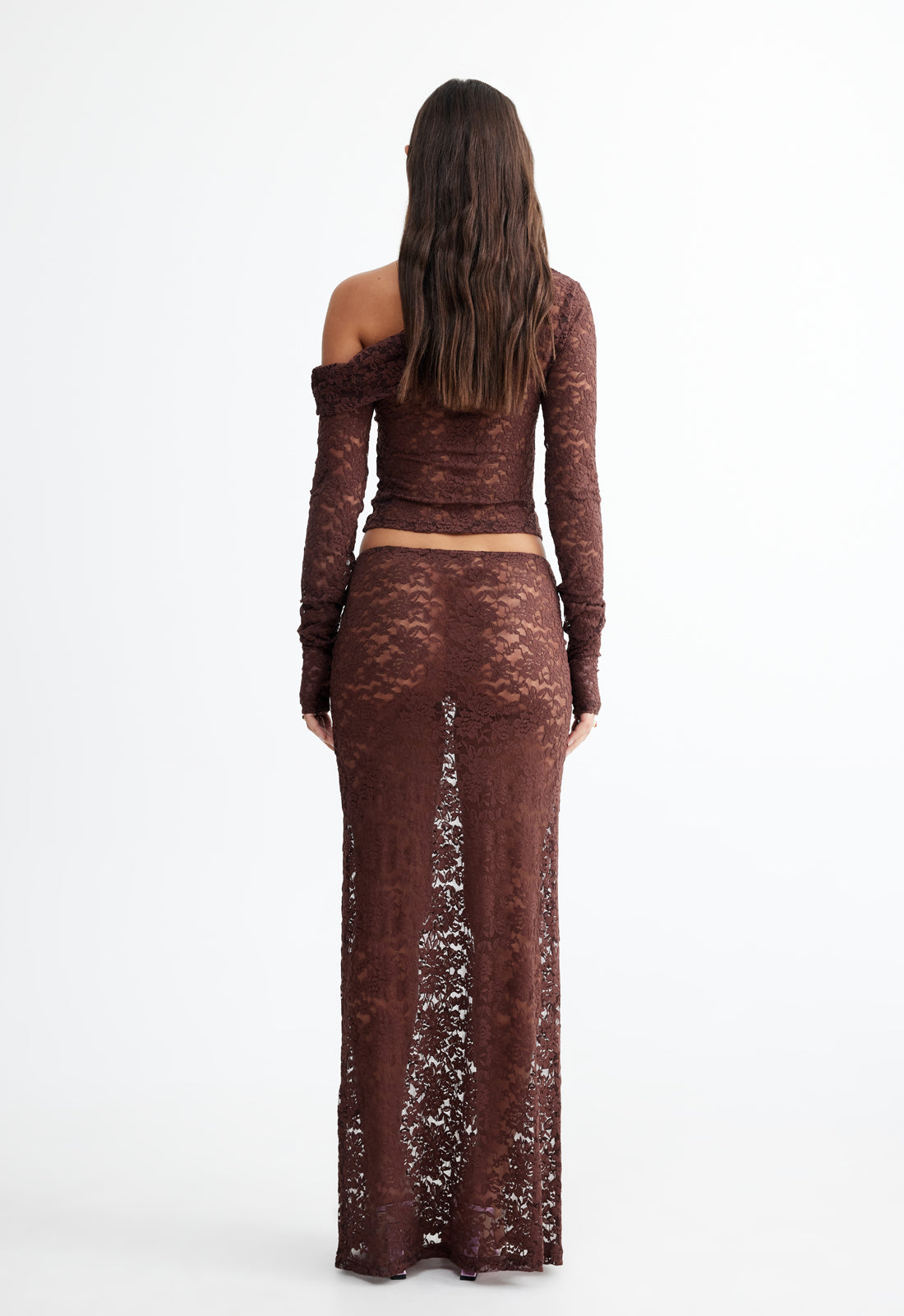 BLACK SWAN LACE MAXI - CHOCOLATE