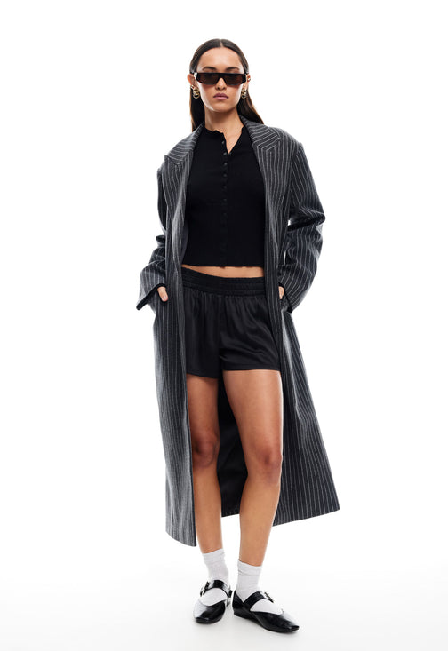 OLSEN COAT - ONYX PINSTRIPE