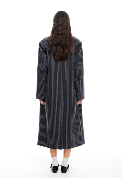 OLSEN COAT - ONYX PINSTRIPE