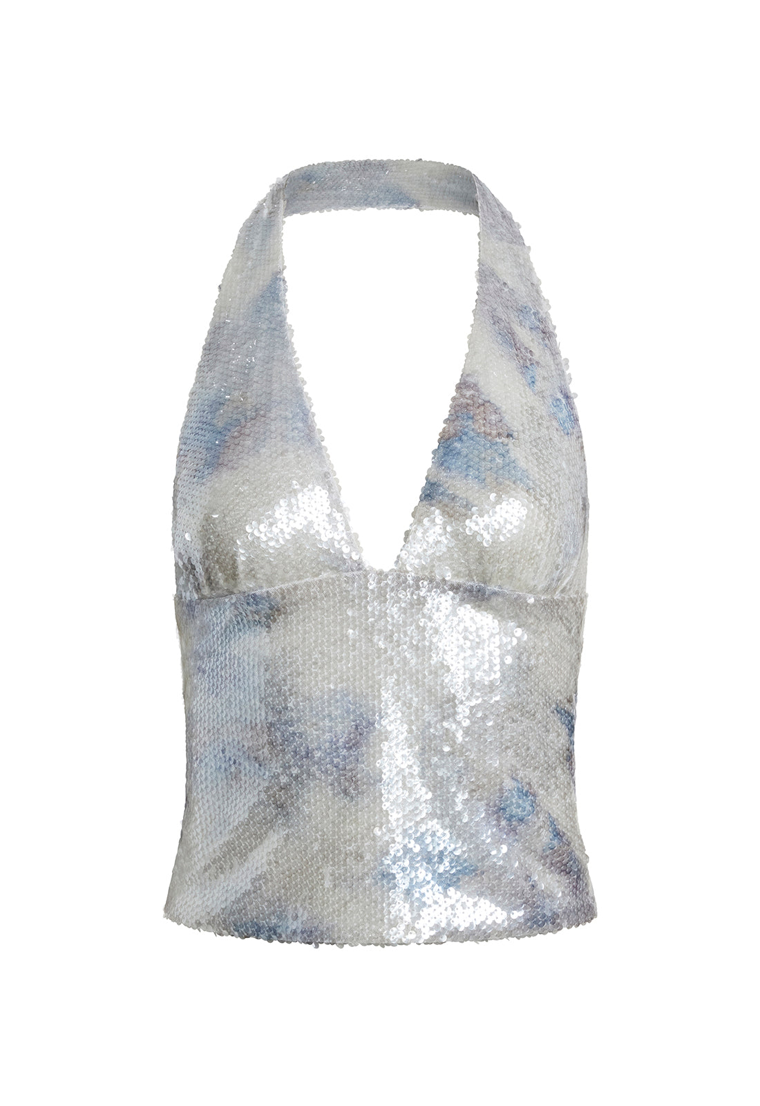 OPULENCE HALTER TOP - AQUA MIST