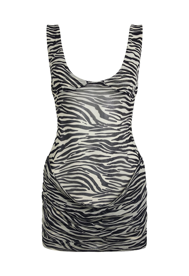 RENDEZVOUS MINI DRESS - NOIR TIGER
