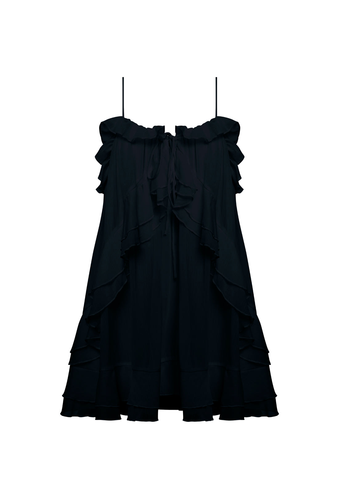 ETHEREAL MINI DRESS - OBSIDIAN