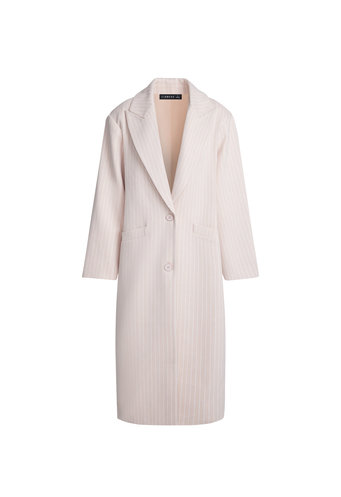 OLSEN COAT - BEIGE PINSTRIPE