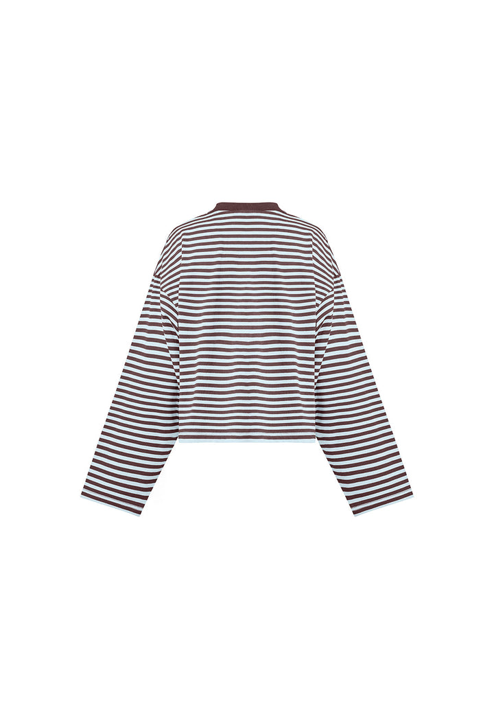 BLOOM LONG SLEEVE - CHOCOLATE SEA STRIPE