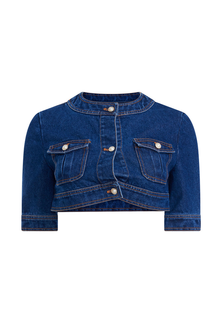 PENTHOUSE DENIM TOP  - BLUE DENIM