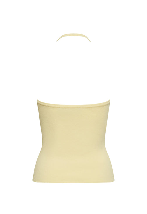 BRAT HALTER TOP - BUTTER