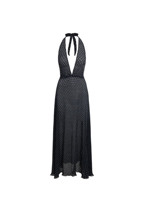 DISTRICT MAXI DRESS - ONYX POLKA