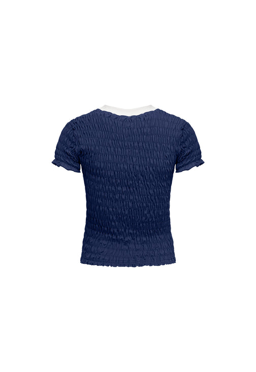 SCRUNCHED SPECTATE TOP - INDIGO