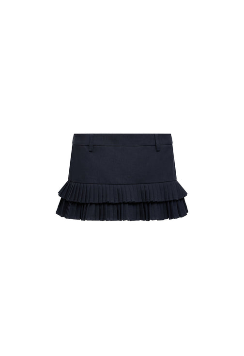 DOUBLE RUFFLE MINI SKORT - PETROL