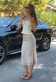 PARADISE MIDI SKIRT - OYSTER