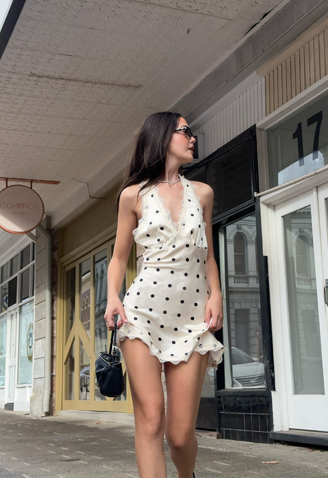 STARS ALIGN MINI DRESS - CREAM POLKA