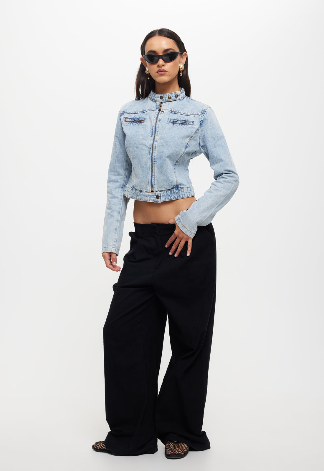 BELLA MOTO JACKET - DENIM BLUE