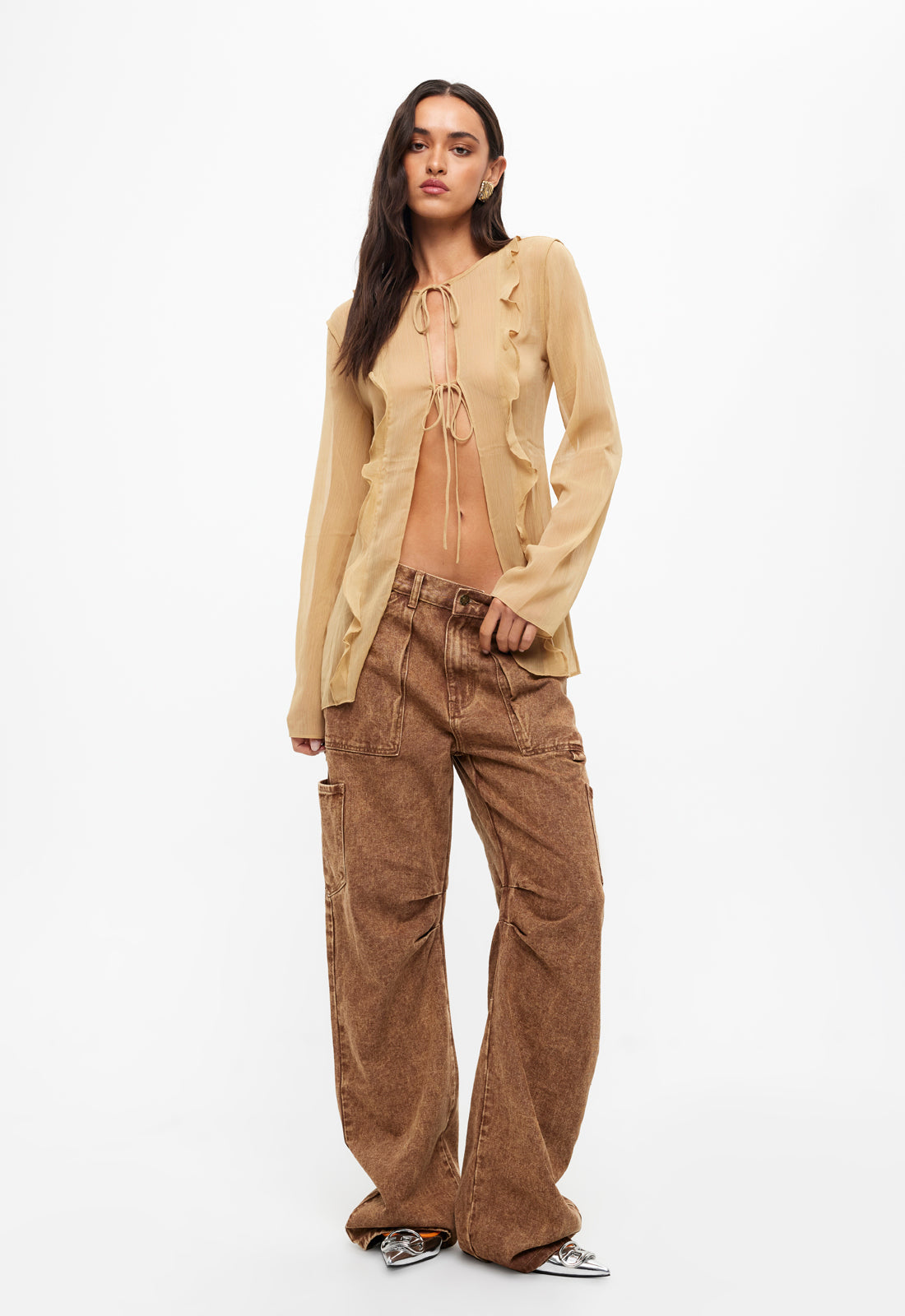 BARELY THERE TIE TOP - SAND