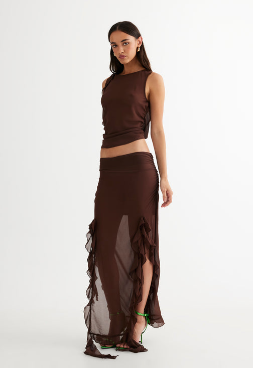 RENDEZVOUS SKIRT - CHOCOLATE