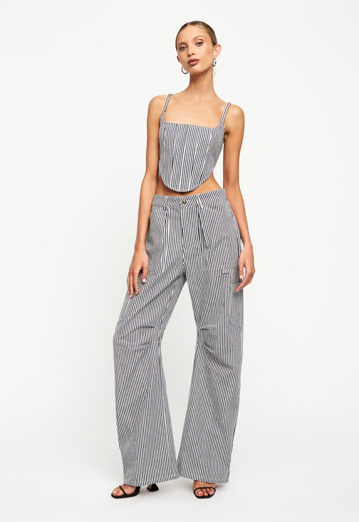 TANIS CORSET - NAVY PINSTRIPE